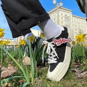 NEW H&M x Good News Black Platform Retro Sneakers men 7 39 Bananatex